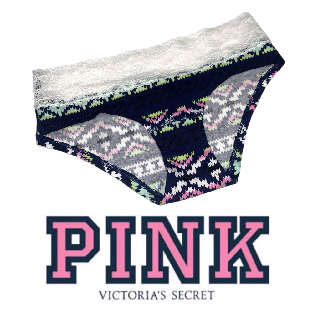 Victoria's‎ Secret PINK Lace Trim Aztec Print Lace P110 XS
